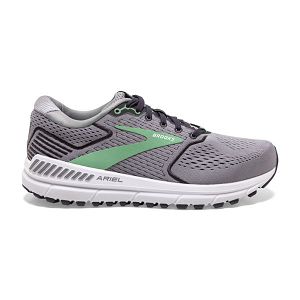 Brooks Ariel 20 Road Running Shoes - Womens, Grey/Black/Green | IE-YVG720183